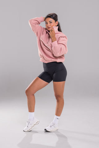Quarter Zip Sweater - Soft Pink