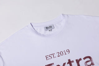 The Base Tee - White & Burnt Fig logo