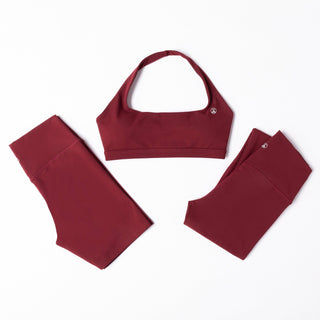 Clean Cut Halter Bra - Burnt Fig