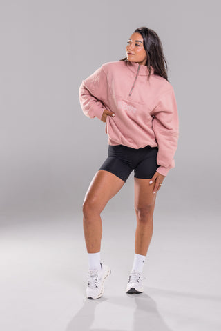 Quarter Zip Sweater - Soft Pink