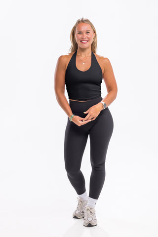 Halo Halter Neck - Black