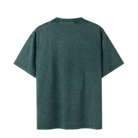 Acid Wash T shirt - Vintage Green