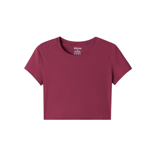 Cropped Fit Tee - Cherry Red
