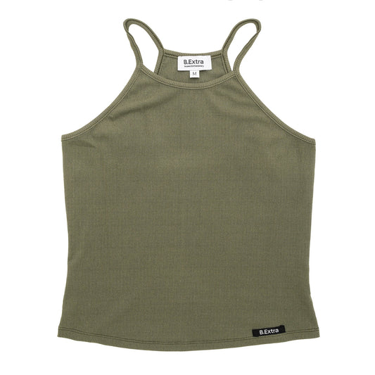 Ribbed Crop Top - Army Green