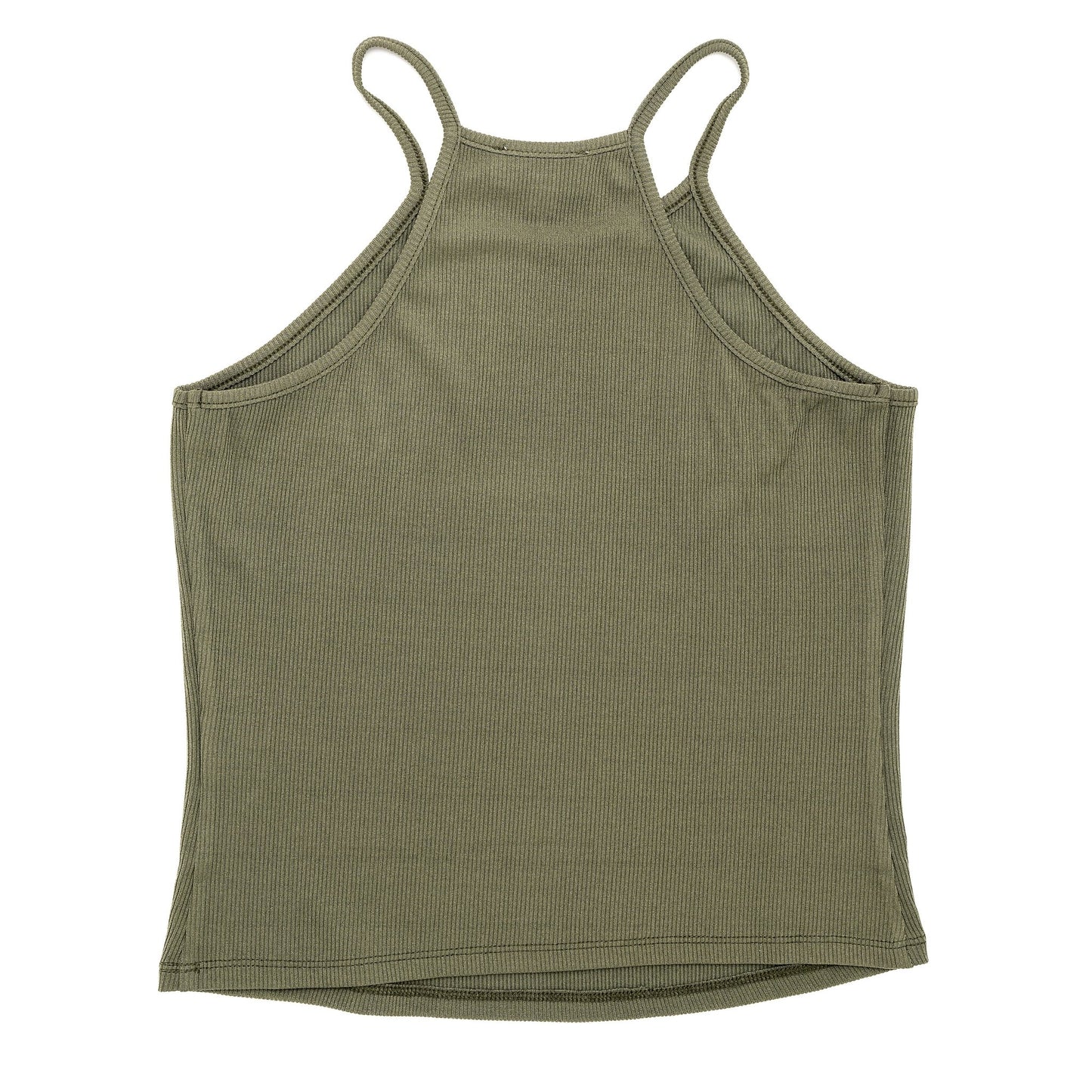 Ribbed Crop Top - Army Green