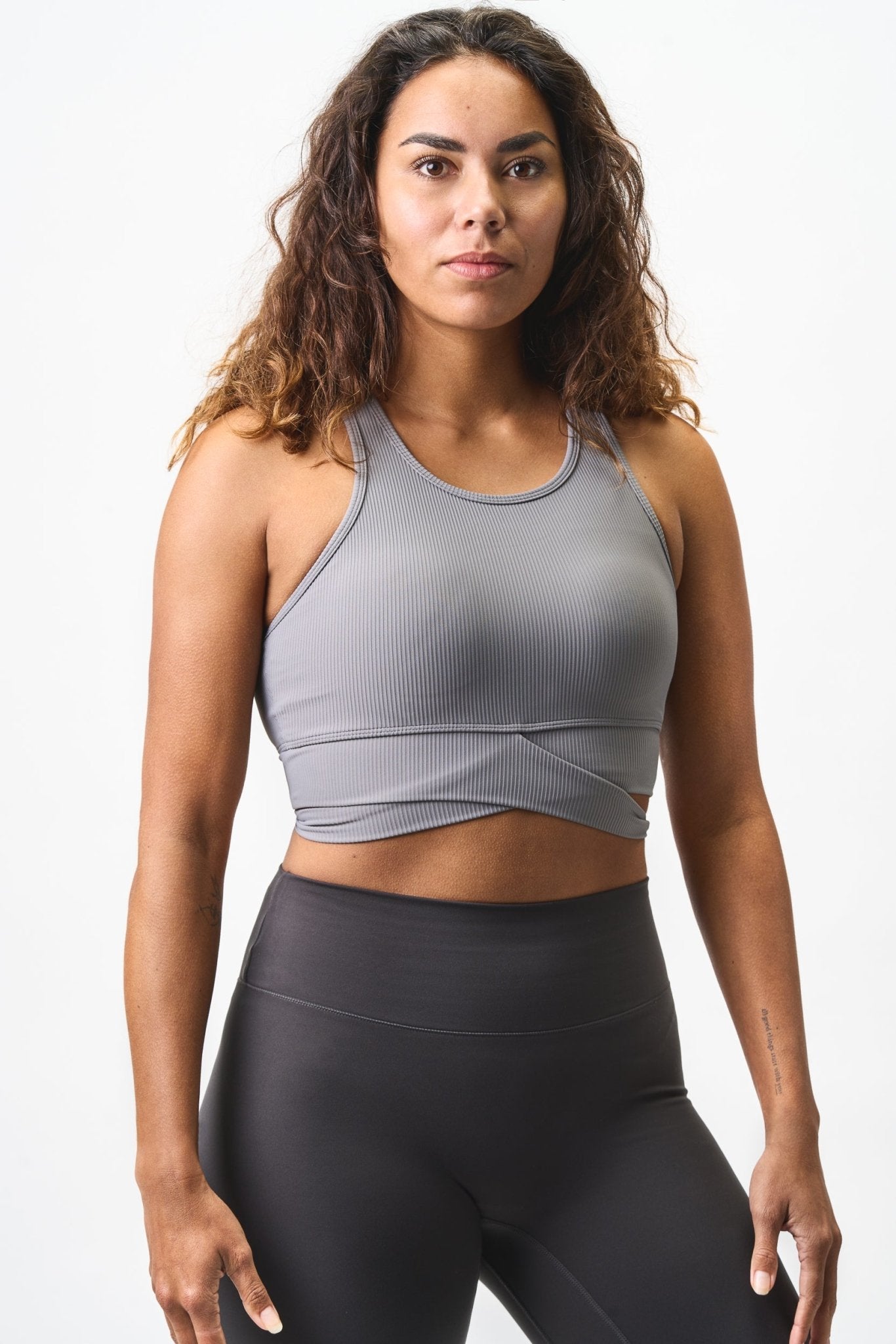 Wrapped Top - Ribbed Grey