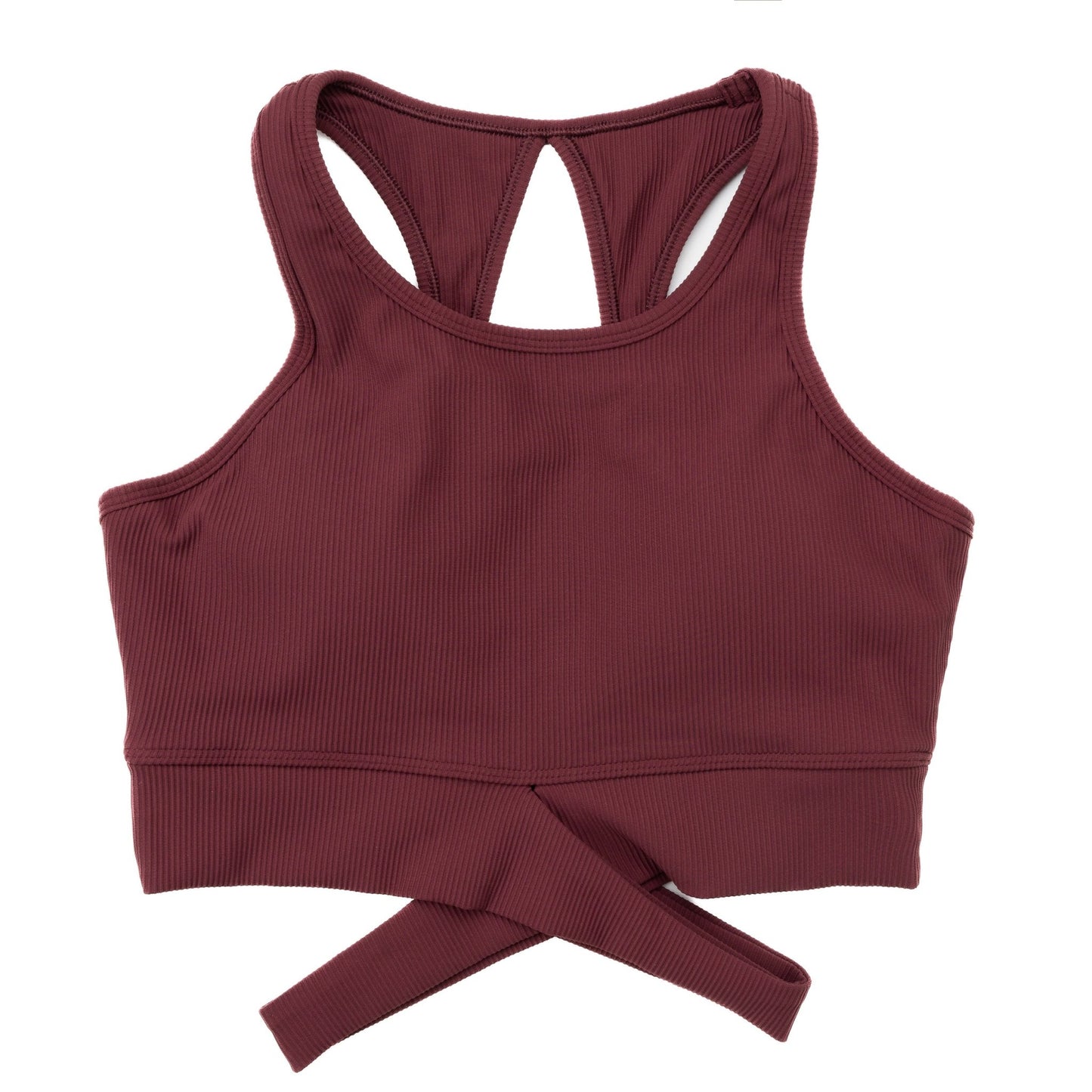 Wrapped Top - Ribbed Dark Red